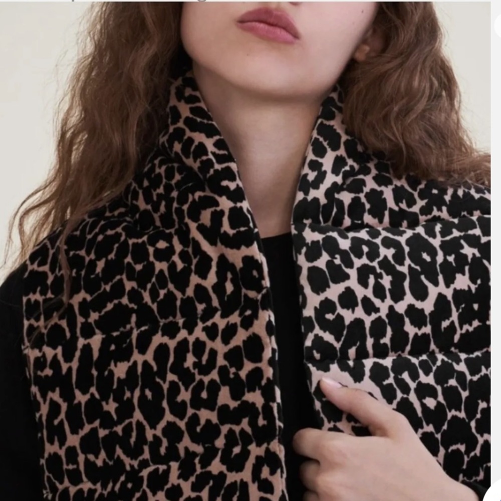 Maje leopard quilted scarf